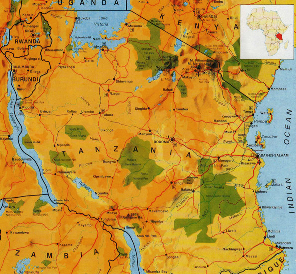 area map tanzania